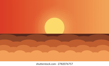 Golden Hour Sunset Ocean Waves Background