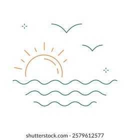 Golden Hour Sunset Vector Icon Design