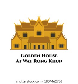 Golden House at Wat Rong Khun in Chiang Rai province, Thailand. Great place to visit and take photos. Country Thailand travel vacation guide of goods, places and features