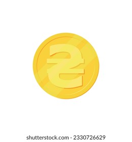 Golden hryvna coin symbol UAH on white background. Finance investment concept. Exchange Ukrainian currency Money banking illustration. Business income earnings. Financial sign stock vector.