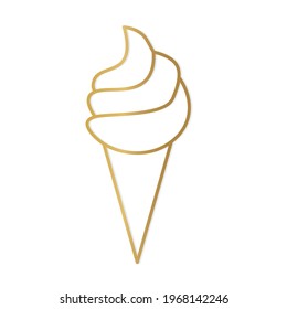 golden ice cream icon-  vector illustration