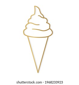 golden ice cream icon-  vector illustration