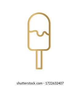 golden ice cream popsicle - vector illustration
