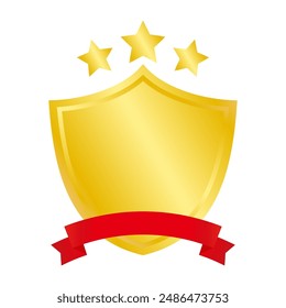 Icono de oro para la clasificación en forma de escudo, Ilustración vectorial