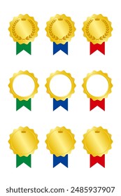Golden icon set for ranking, vector illustration