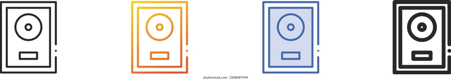 golden icon.Thin Linear, Gradient, Blue Stroke and bold Style Design Isolated On White Background