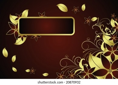 Golden illustration with floral elements