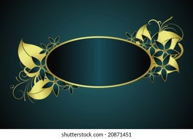 Golden illustration with floral elements