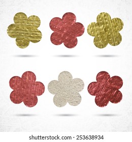 Golden illustration of flower. Element for design.