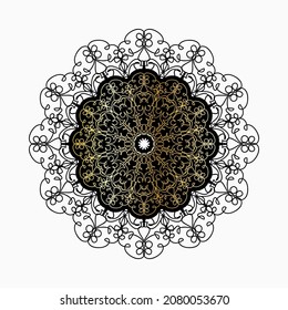 Golden Indian Mandala Texture Decoration. EPS 10