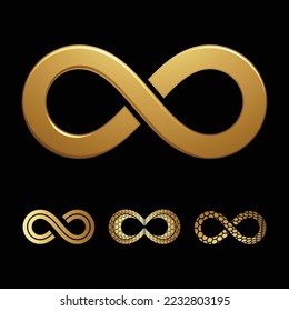 Golden Infinity Symbols on a Black Background