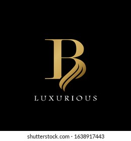 Golden  Initial B Letter Logo Luxury,  creative vector design concept for luxuries business indentity.