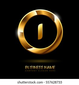 i golden initial circle logo for company