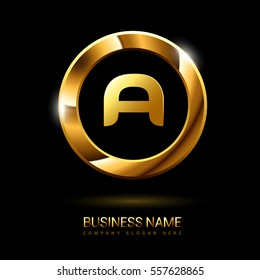 a golden initial circle logo for company