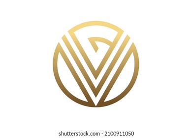 Golden Initial GV logo design inspiration