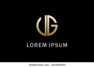 Golden Initial GV logo design inspiration