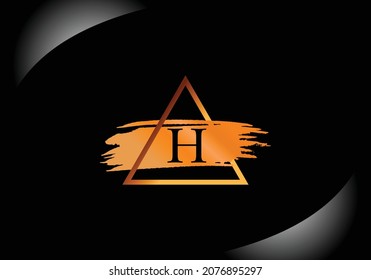 Golden Initial H Letter Logo With Creative Modern Business Typography Vector Template.