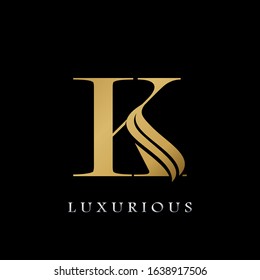 Golden  Initial K Letter Logo Luxury,  creative vector design concept for luxuries business indentity.