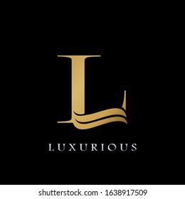 Golden  Initial L Letter Logo Luxury,  creative vector design concept for luxuries business indentity.