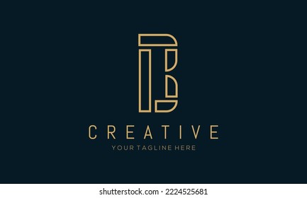 Golden Initial Letter B Logo Design with Circle Element. Linked Typography B Dot Letter Logo Design.