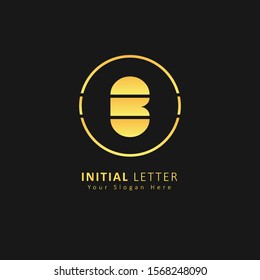 Golden Initial Letter c Logo design vector with circle element