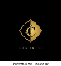 Golden Initial Letter C Luxury Logo  vector design for luxuries business identity.