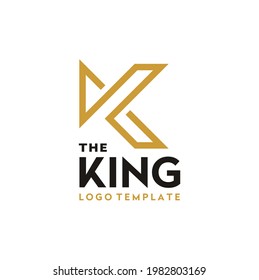 Golden Initial Letter K with Classic Premium Style logo design