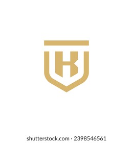 Golden Initial Letter K Classic Premium Vintage Label Brand logo design	