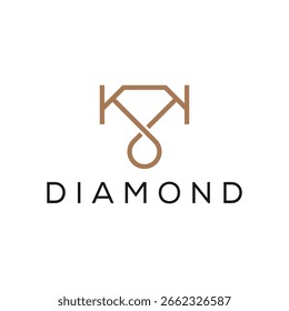 letra inicial dorada K joyas de diamantes inspiración de diseño de logotipo