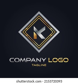 Golden Initial Letter k Luxury Logo Icon, Vintage Gold Letter Logo Design
