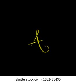 Golden A initial letter logo icon for business company, vector illustration in eps10