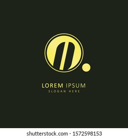 Golden initial letter o logo with circle element, design vector symbol template element