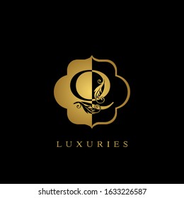 Golden Initial Letter Q  Luxury Logo  vector design for luxuries business identity.