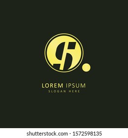 Golden initial letter s logo with circle element, design vector symbol template element