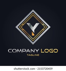 Golden Initial Letter y Luxury Logo Icon, Vintage Gold Letter Logo Design