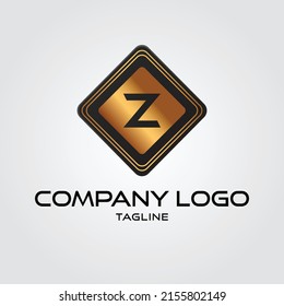 Golden Initial Letter Z Luxury Logo Icon, Vintage Gold Letter Logo Design