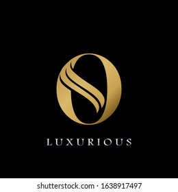 Golden  Initial O Letter Logo Luxury,  creative vector design concept for luxuries business indentity.