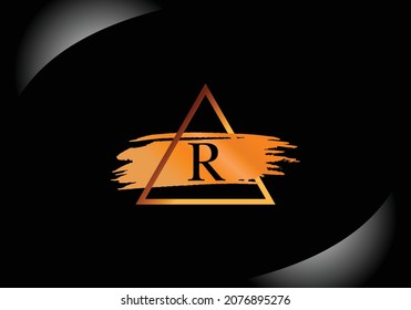 Golden Initial R Letter Logo With Creative Modern Business Typography Vector Template.