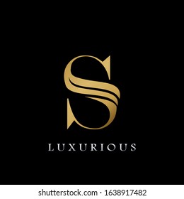 Golden  Initial S Letter Logo Luxury,  creative vector design concept for luxuries business indentity.