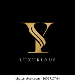 Golden  Initial Y Letter Logo Luxury,  creative vector design concept for luxuries business indentity.