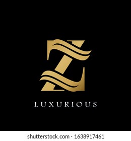 Golden  Initial Z Letter Logo Luxury,  creative vector design concept for luxuries business indentity.