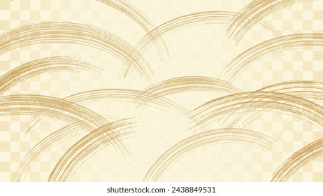 Golden ink brush, Japanese style background.