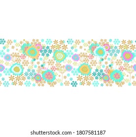 Golden interlaced floral vector border ornament  on white background