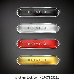Golden iron web set button on black background
 - Shutterstock ID 1907953021