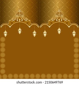 Golden Islamic Background 3D Design