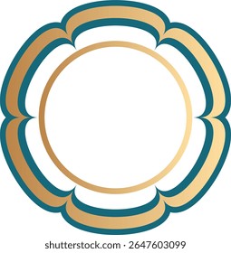 Quadro de borda de emblema islâmico dourado

