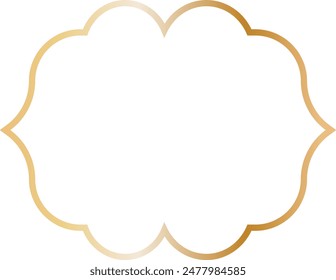 Golden Islamic Frame Luxury Illustration. Isolated on White Background.