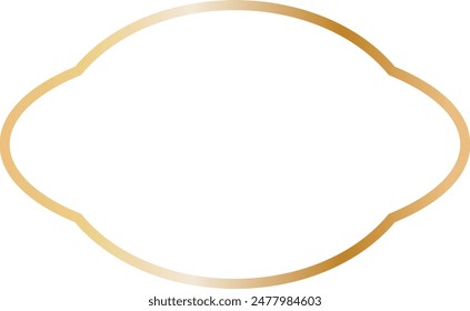 Golden Islamic Frame Luxury Illustration. Isolated on White Background.