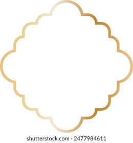 Golden Islamic Frame Luxury Illustration. Isolated on White Background.