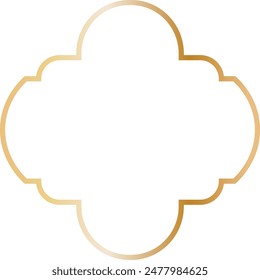 Golden Islamic Frame Luxury Illustration. Isolated on White Background.